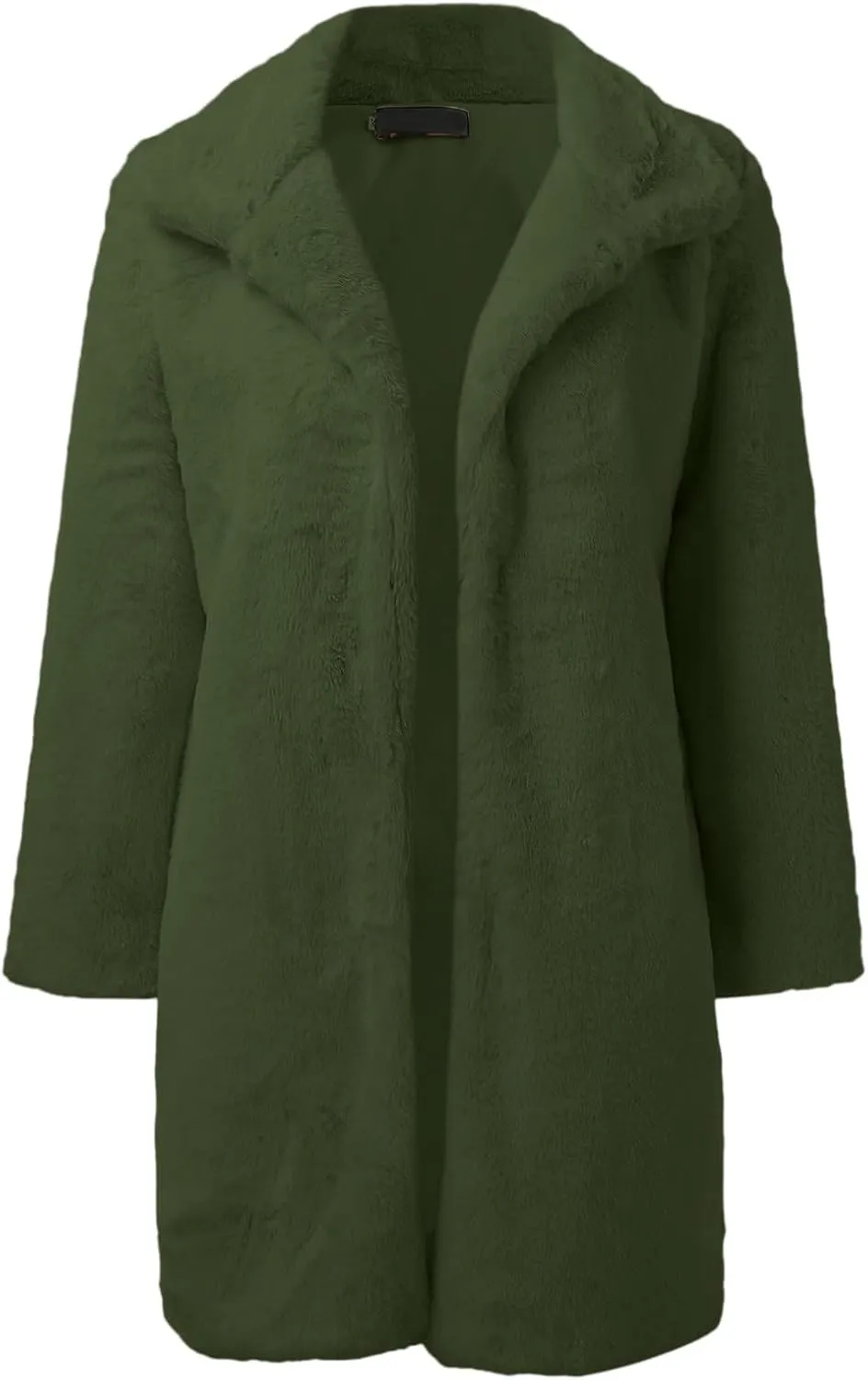 Womens 2023 Warm Winter Fuzzy Coat Fuzzy Fleece Button Down Coats Lapel Open Front Cardigans Long Jackets Plush Overcoat