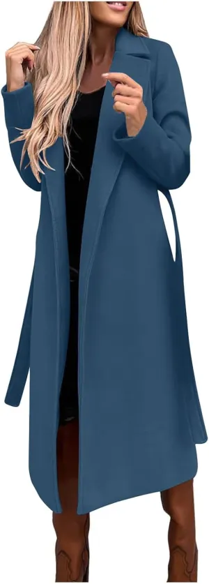 Women's 2024 Wool Blend Coat Oversized Long Winter Dress Coats for Women Thicken Warm Pea Coat Jackets Outerwear