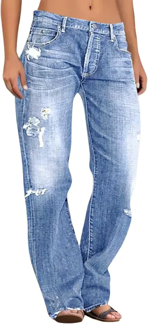 Women's Baggy Jeans Y2k Baggy Loose Boyfriend Trouser Jeans High Waisted Stretch Casual Fashion y2k Denim Pants