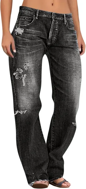 Women's Baggy Jeans Y2k Baggy Loose Boyfriend Trouser Jeans High Waisted Stretch Casual Fashion y2k Denim Pants