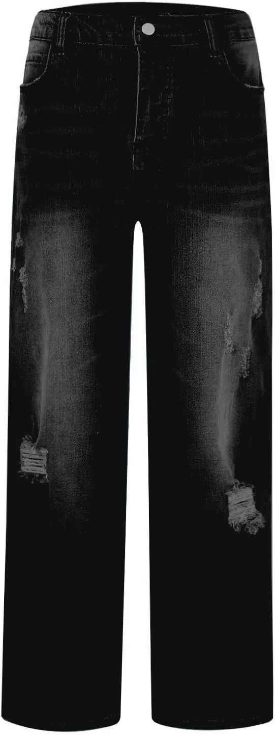 Women's Baggy Jeans Y2k Baggy Loose Boyfriend Trouser Jeans High Waisted Stretch Casual Fashion y2k Denim Pants