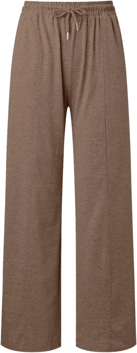 Women's Baggy Tall Wide Leg Sweatpants Fleece Lined Cozy Loose Open Bottom Joggers Casual Soft Athletic Open Leg