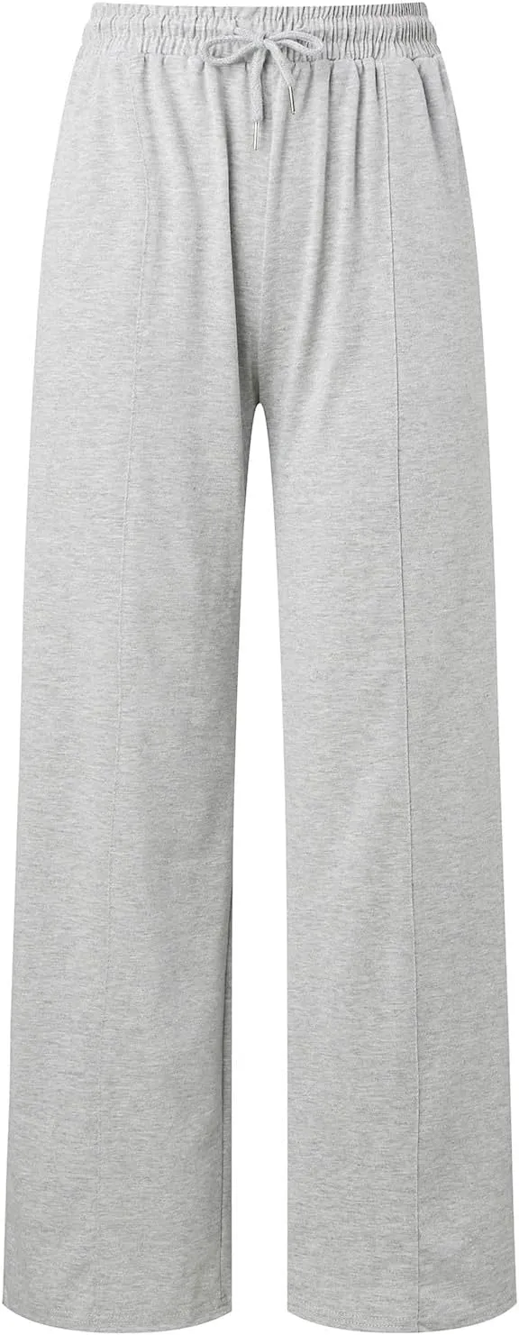 Women's Baggy Tall Wide Leg Sweatpants Fleece Lined Cozy Loose Open Bottom Joggers Casual Soft Athletic Open Leg