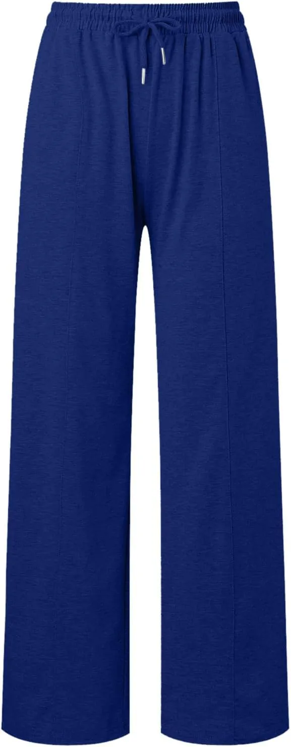 Women's Baggy Tall Wide Leg Sweatpants Fleece Lined Cozy Loose Open Bottom Joggers Casual Soft Athletic Open Leg