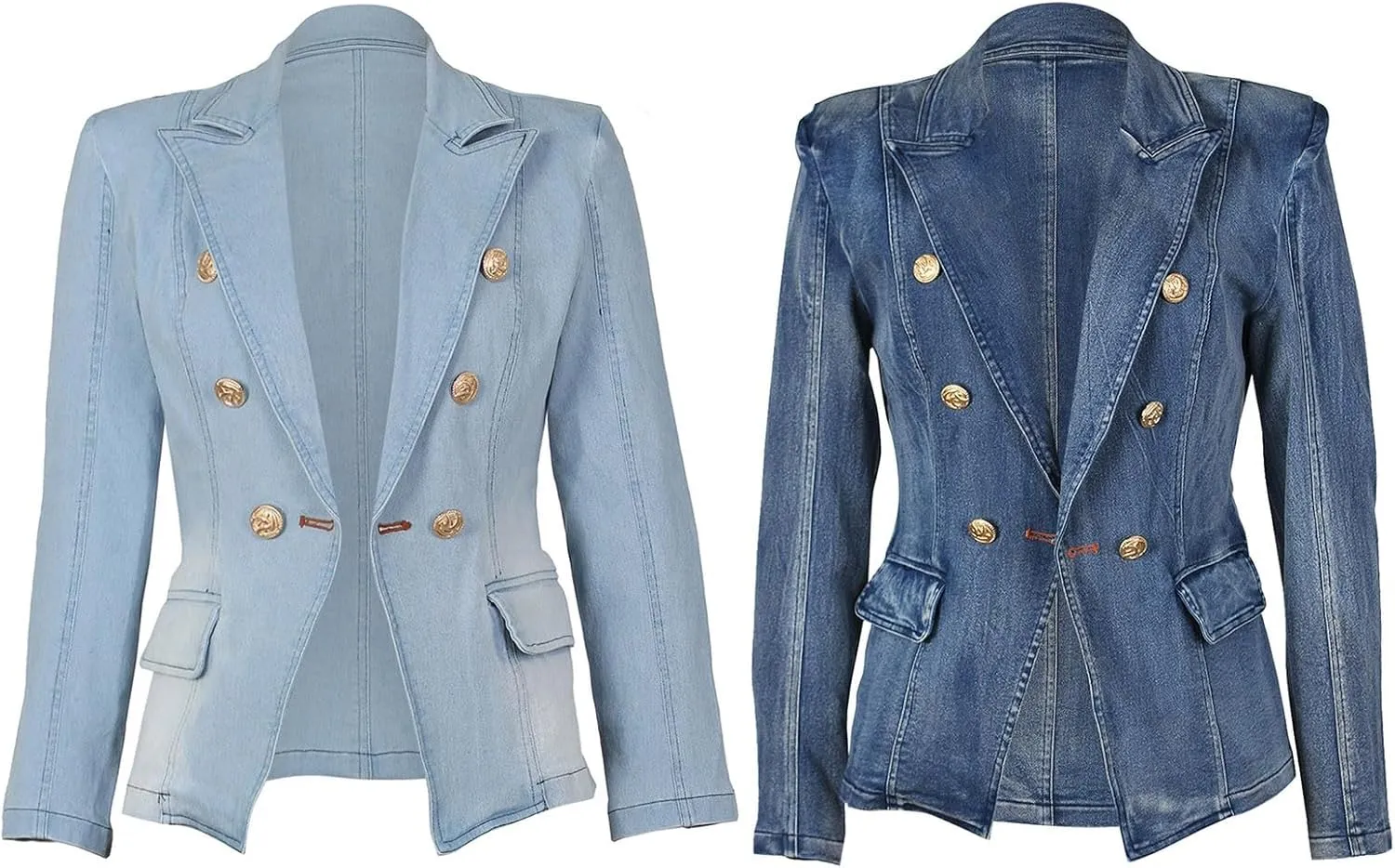 Women's Basic Button Down Long Sleeve Stretchy Jean Trucker Denim Jacket Women's Casual Denim Short Shacket 2024