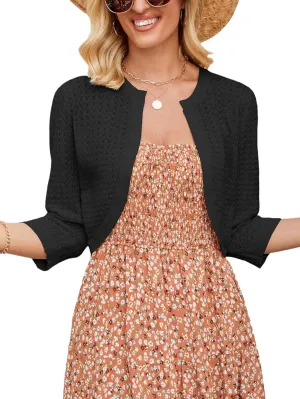 Women's Bolero Shrugs Cropped Cardigan Sweaters Open Front Sweaters Lightweight Shrugs for Dresses