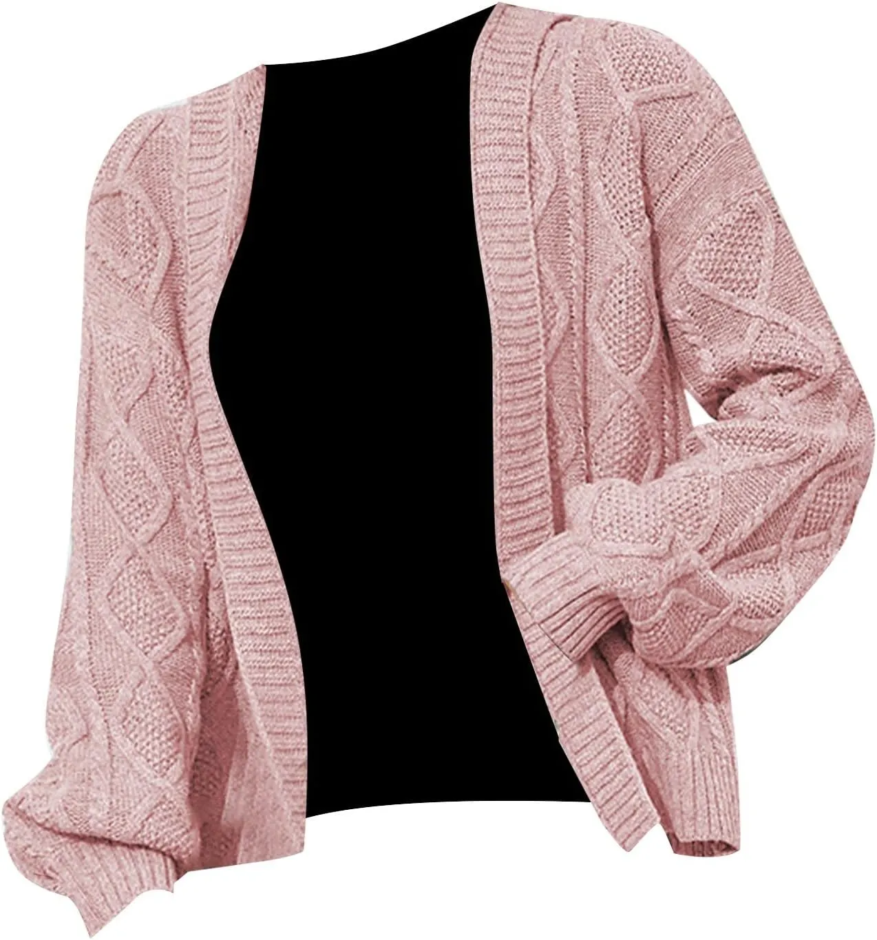 Womens Cable Knit Chunky Outwear Coats Long Sleeve Open Front Cardigans 2023 Fall Winter Open Front Cardigan Sweaters