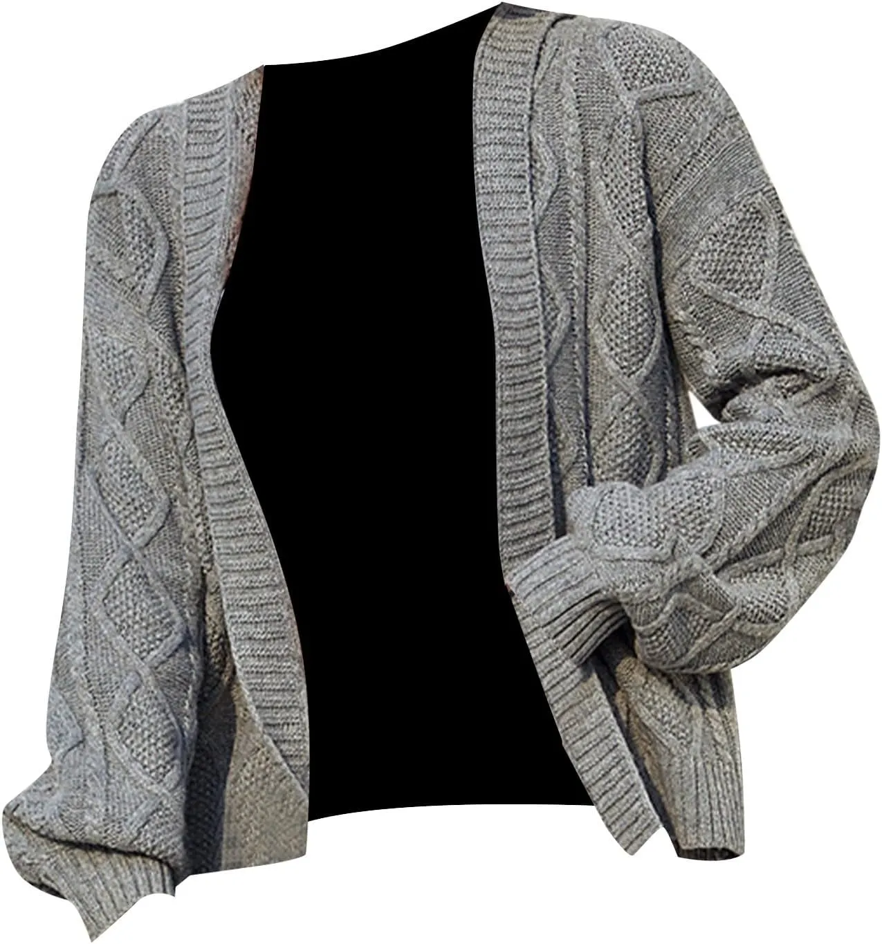 Womens Cable Knit Chunky Outwear Coats Long Sleeve Open Front Cardigans 2023 Fall Winter Open Front Cardigan Sweaters