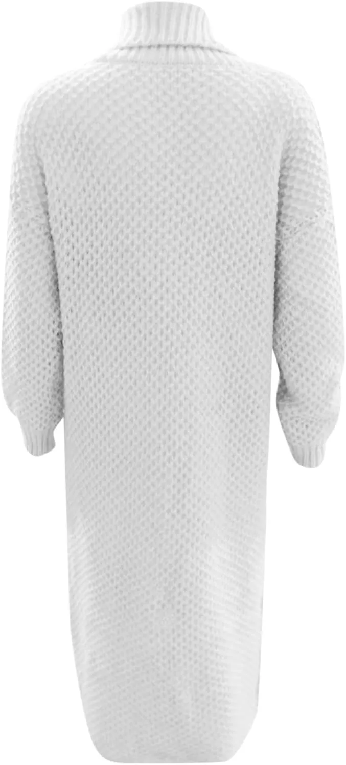 Women's Cardigan Long Sleeve Chunky Knit Sweater With Embroidered High Waisted Oversized Fit Soft Elegant Loose Tops