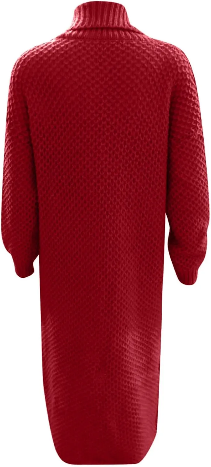 Women's Cardigan Long Sleeve Chunky Knit Sweater With Embroidered High Waisted Oversized Fit Soft Elegant Loose Tops
