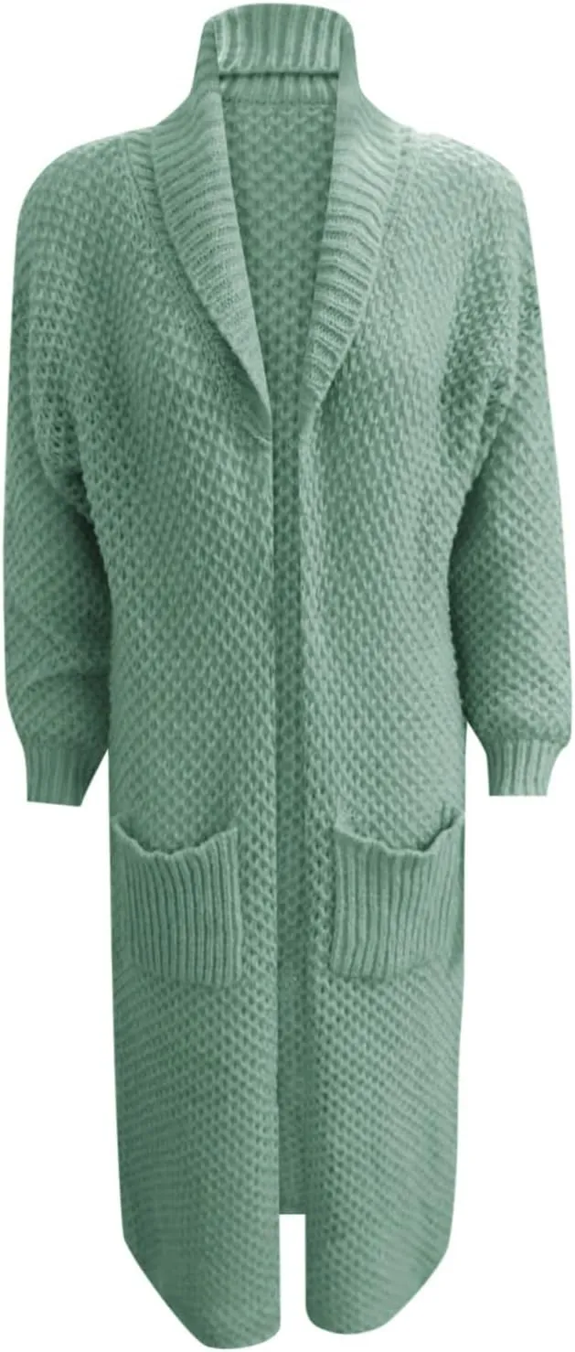 Women's Cardigan Long Sleeve Chunky Knit Sweater With Embroidered High Waisted Oversized Fit Soft Elegant Loose Tops
