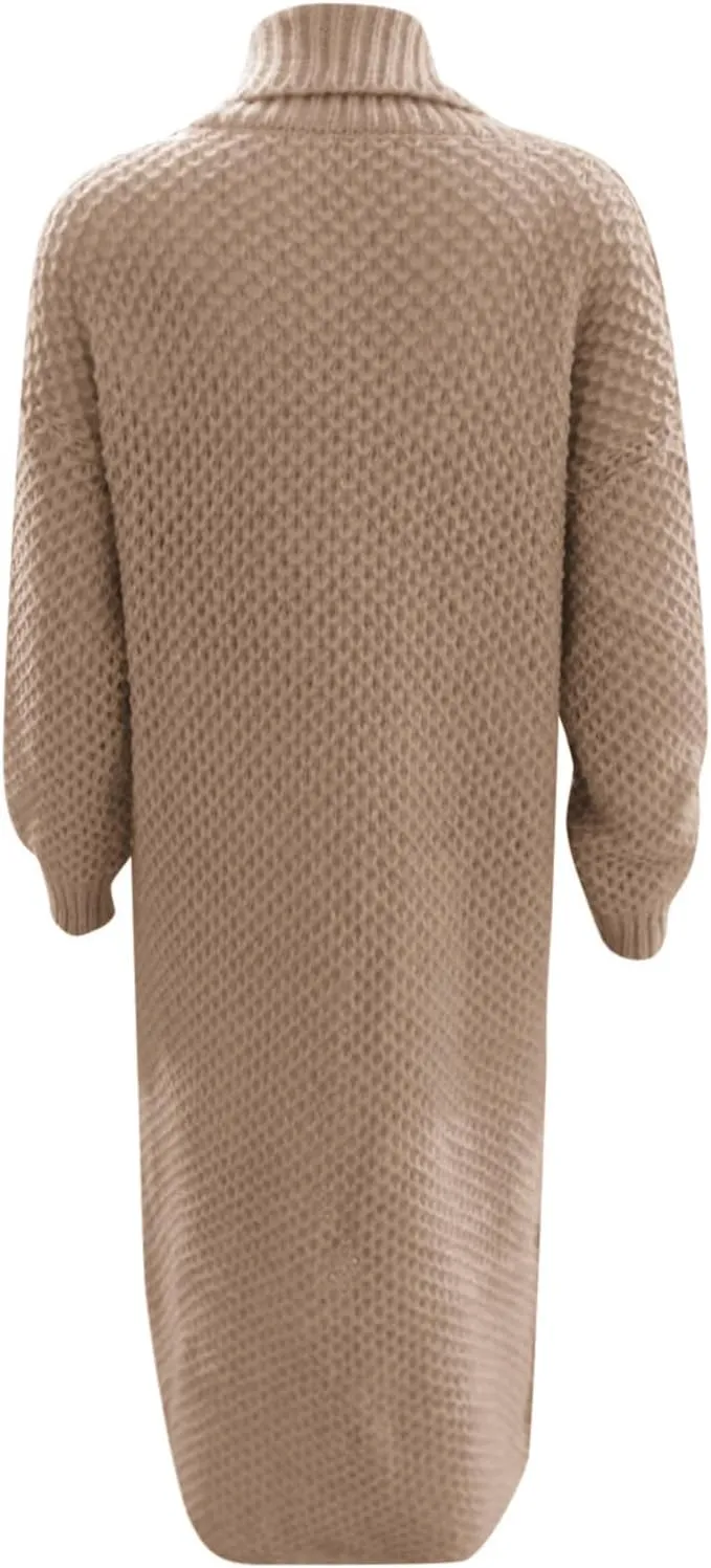 Women's Cardigan Long Sleeve Chunky Knit Sweater With Embroidered High Waisted Oversized Fit Soft Elegant Loose Tops