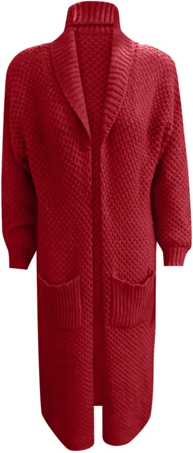 Women's Cardigan Long Sleeve Chunky Knit Sweater With Embroidered High Waisted Oversized Fit Soft Elegant Loose Tops