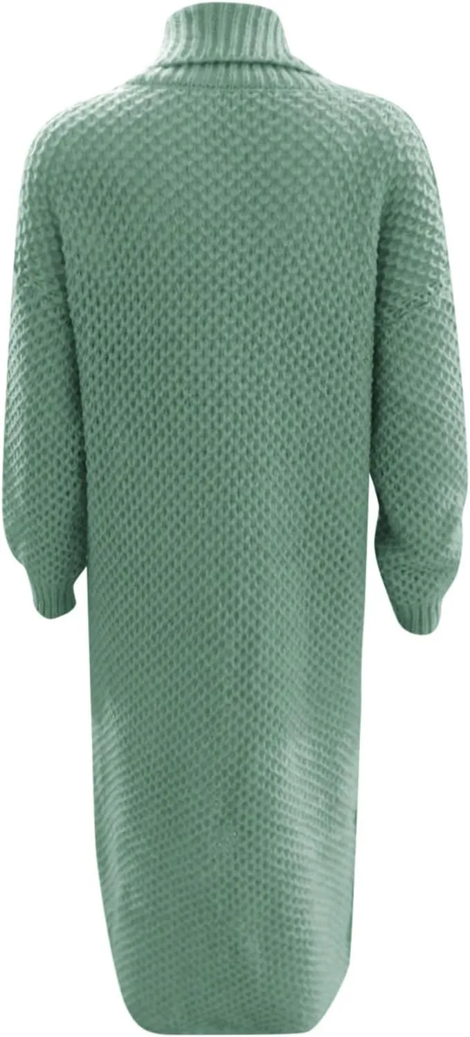 Women's Cardigan Long Sleeve Chunky Knit Sweater With Embroidered High Waisted Oversized Fit Soft Elegant Loose Tops
