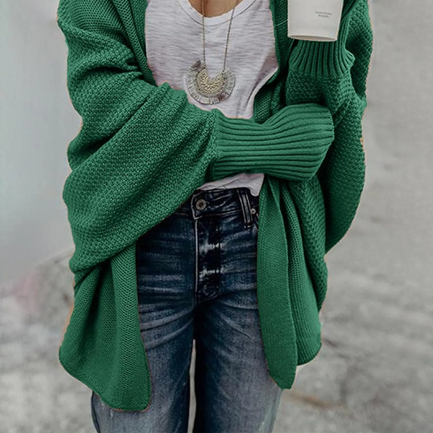 Womens Cardigan Sweaters Oversized Knit Batwing Long Sleeve Cardigan Open Front Lightweight Jacket Soft Outwear Coat