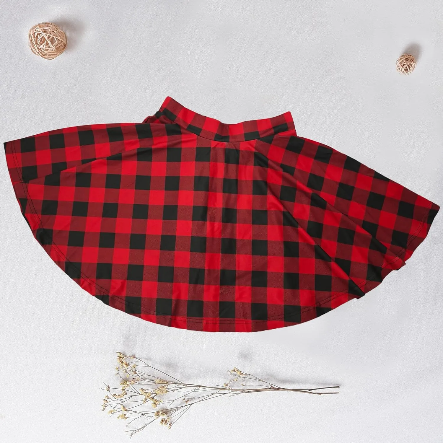 Women's Casual Basic Skirts Mini Flared Skater Stretchy A-Line Party Skirts with Shorts