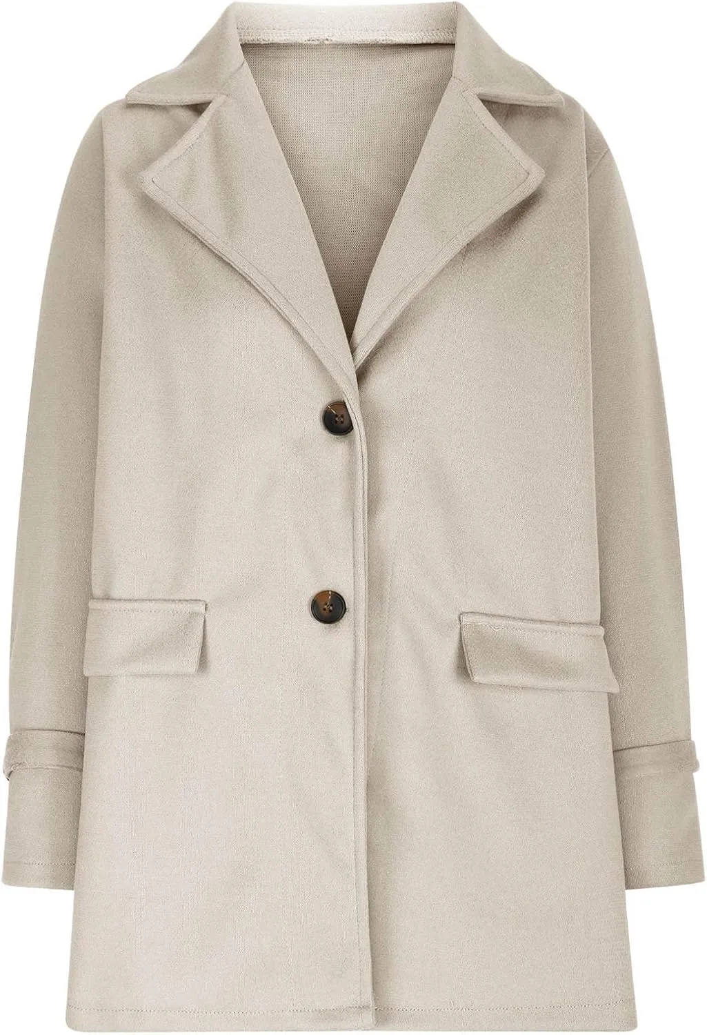 Women's Casual Blazers Long Sleeve Lapel Work Office Bussiness Blazer Jackets Button Wool Blend Blazer Suit Jacket