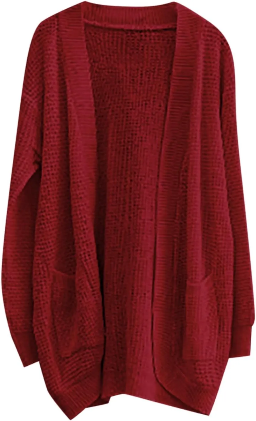 Womens Casual Lightweight Long Sleeve Cardigan Flowy Soft Open Front Knit Sweaters 2023 Fall Winter Waffle Knit Cardigan