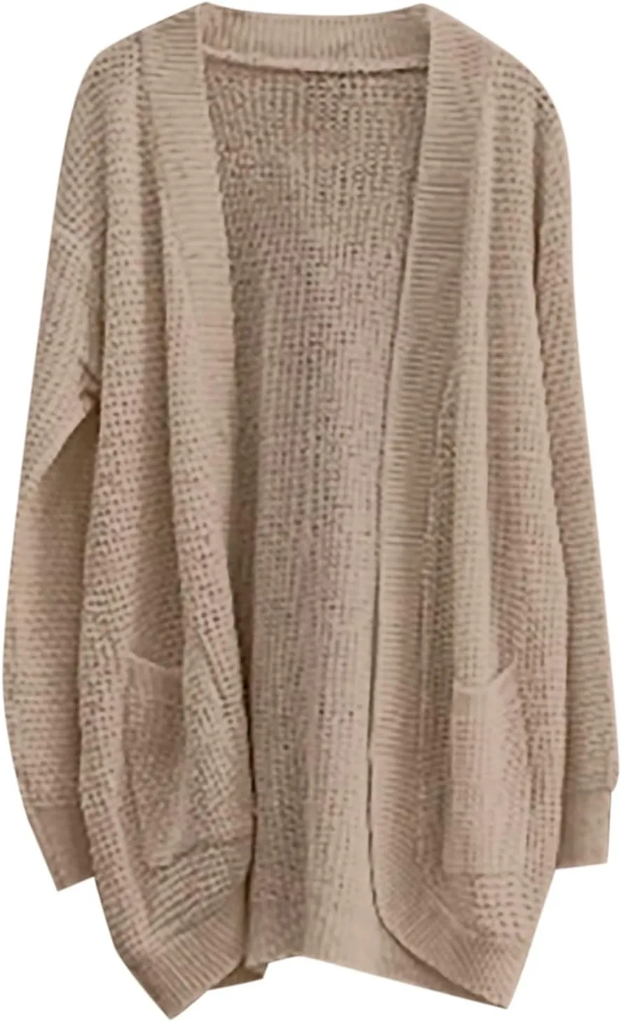 Womens Casual Lightweight Long Sleeve Cardigan Flowy Soft Open Front Knit Sweaters 2023 Fall Winter Waffle Knit Cardigan
