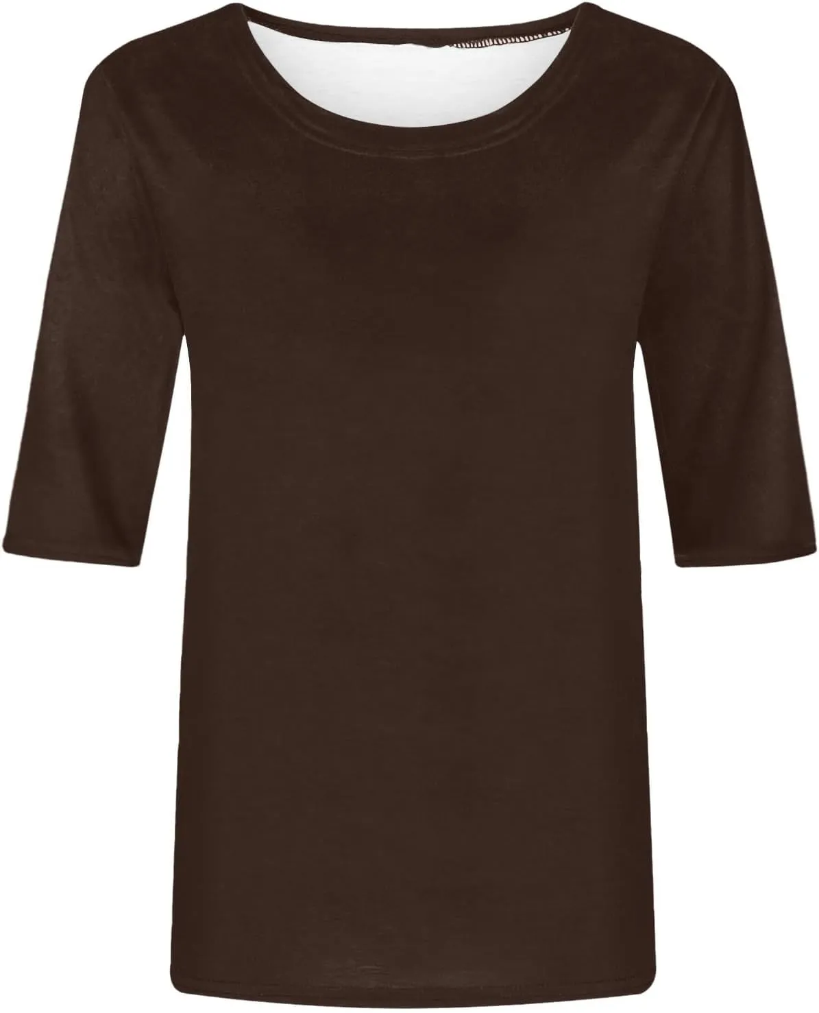 Womens Casual Tops Half Sleeve Loose Fit Shirts Plus Size Crewneck Cute Tees Soft Dressy 2025 Spring Summer Blouses