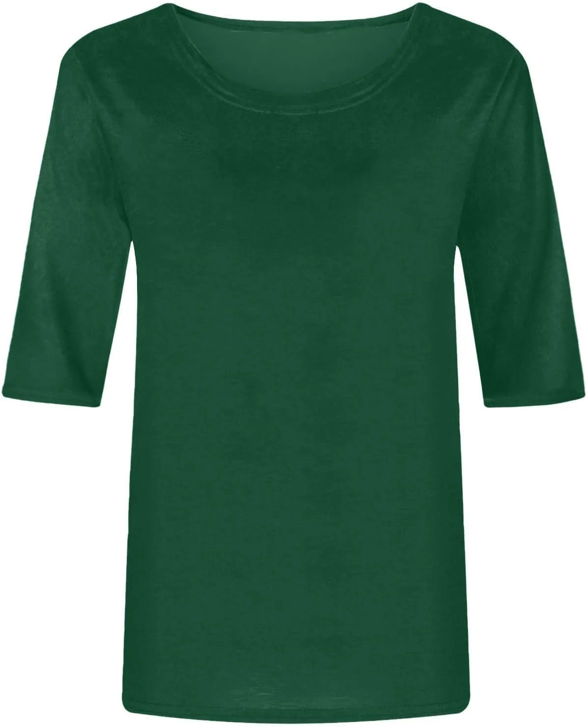 Womens Casual Tops Half Sleeve Loose Fit Shirts Plus Size Crewneck Cute Tees Soft Dressy 2025 Spring Summer Blouses