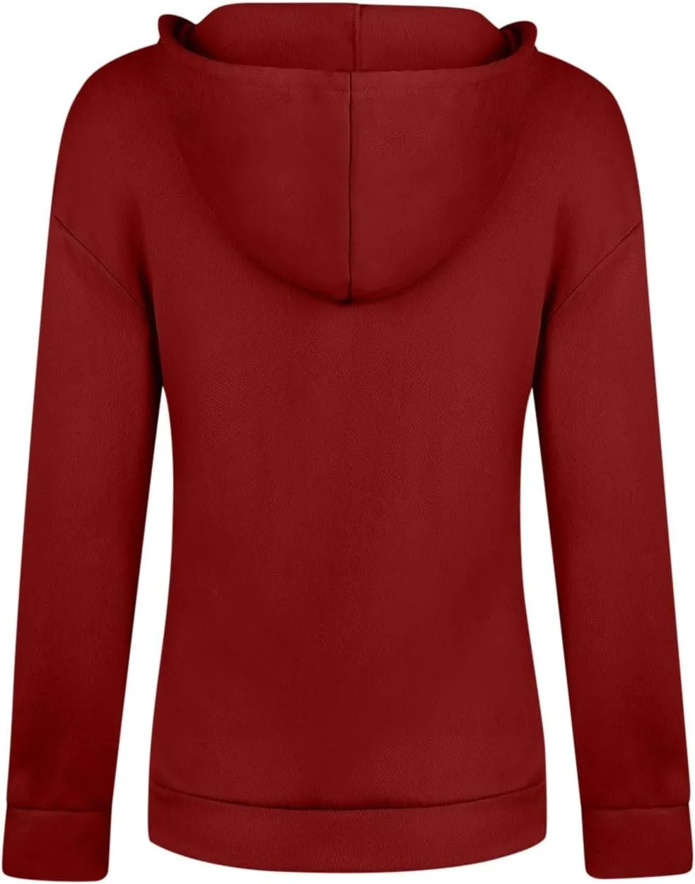 Women's Casual V-Neck Oversized Sweatshirt 2024 Fall Drawstring Loose Solid Long Sleeve Pullover with Pockets