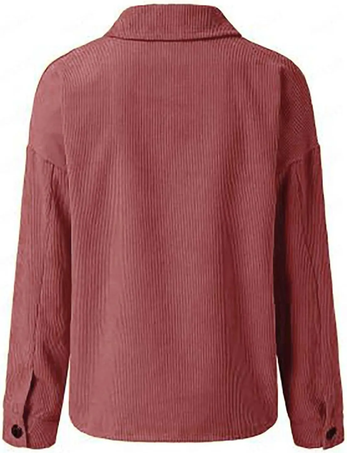 Womens Corduroy Button Down Shacket Long Sleeve Shirt Jacket Casual Jacket Chest Pocket Shirts Fall Winter Warm Shirt