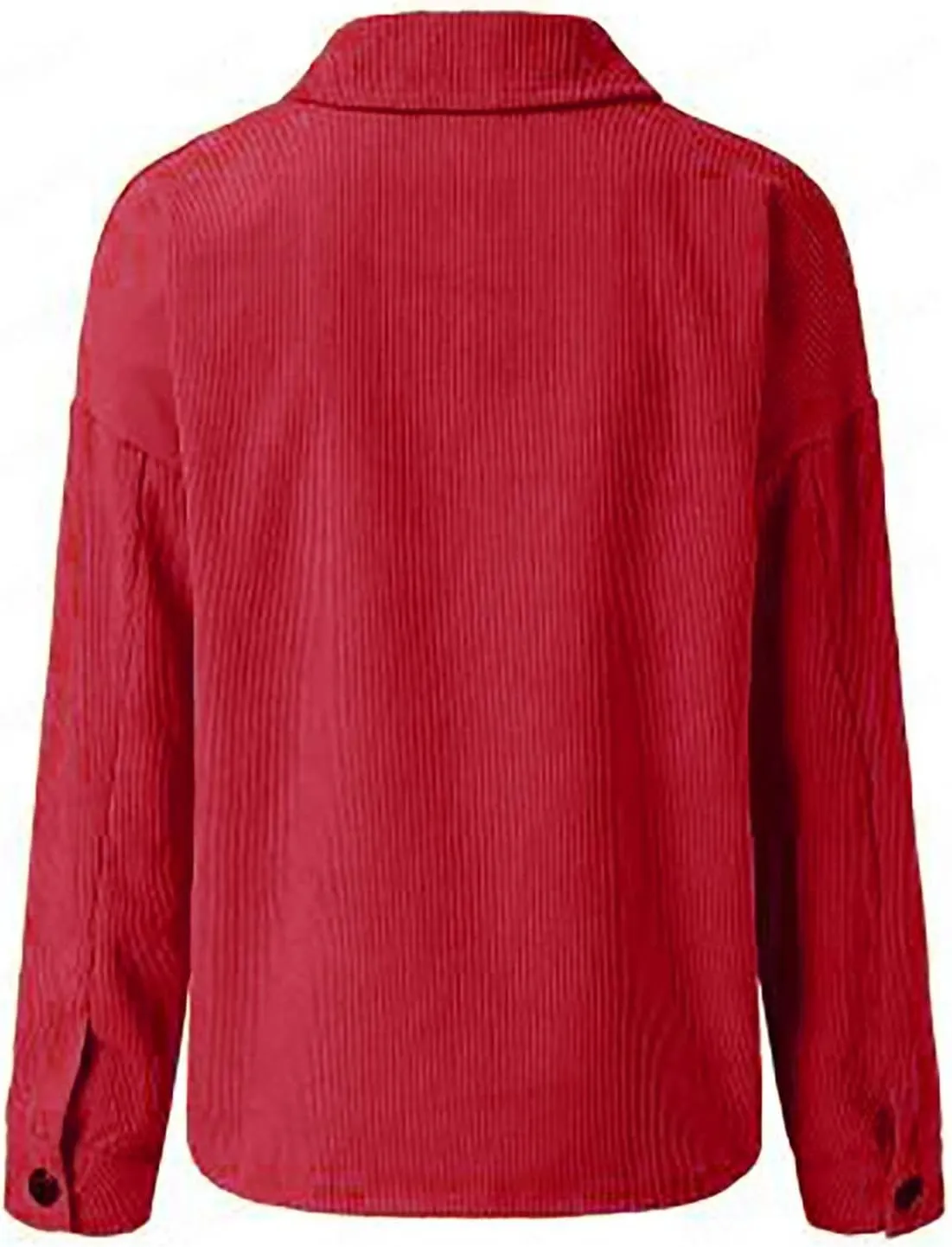 Womens Corduroy Button Down Shacket Long Sleeve Shirt Jacket Casual Jacket Chest Pocket Shirts Fall Winter Warm Shirt