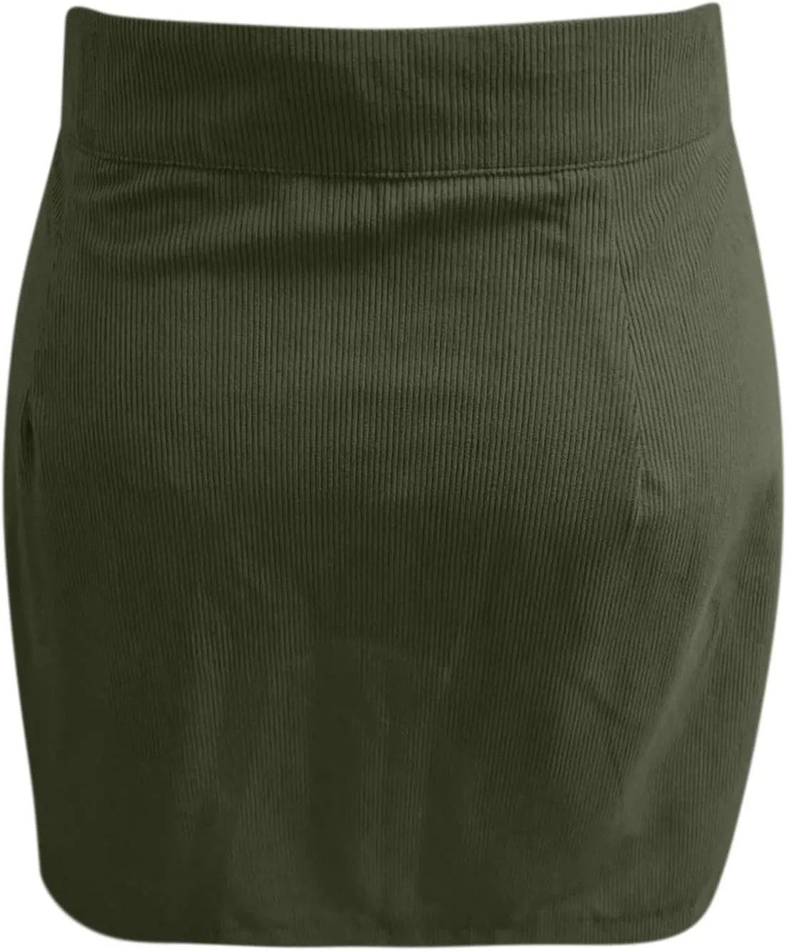 Women's Corduroy Mini Skirt with Pockets Casual High Waisted Button Slim Fit Skirts A-line Bodycon Short Pencil Skirts