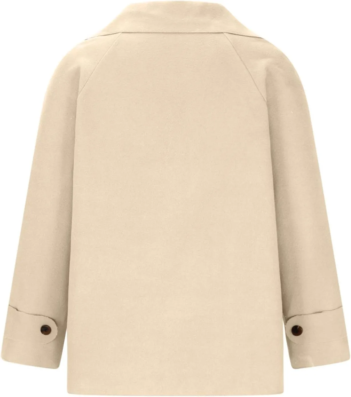 Womens Cropped Pea Coat Fall Winter Oversized Short Wool Blend Coat Double Breasted Lapel Button Down Jacket