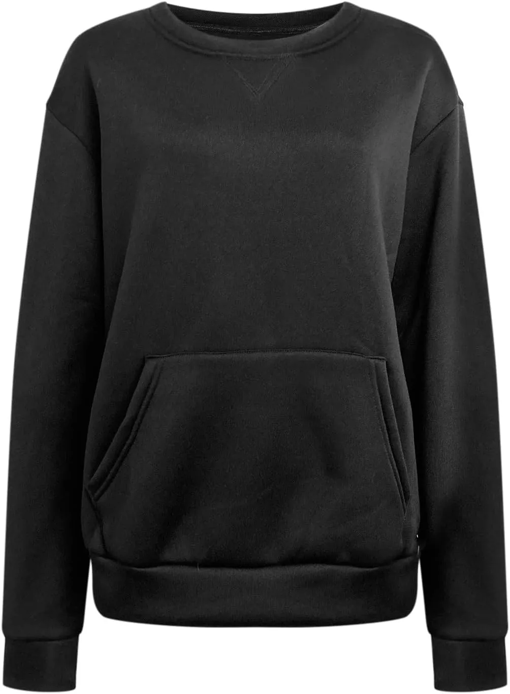 Womens Cropped Pullover Tops 2024 Fall Long Sleeve Solid Color Blouses Casual Loose Sweaters Sweatshirts Trending