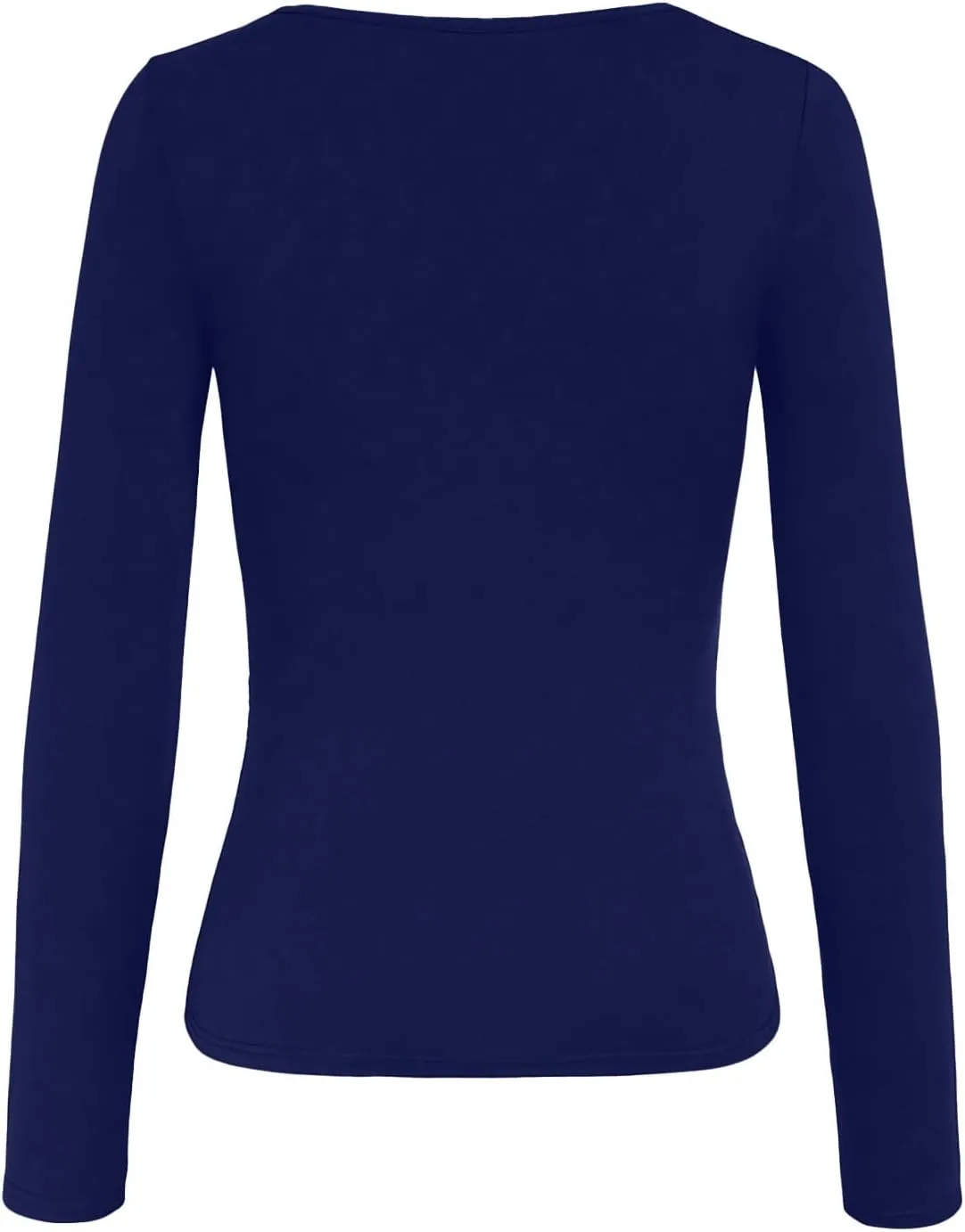 Women's Cross Wrap Ruched Plunge Sexy Deep V Neck Slim Fit Long Sleeve Fleece Lined T Shirt Tunic Tops Tee Black T Shirt