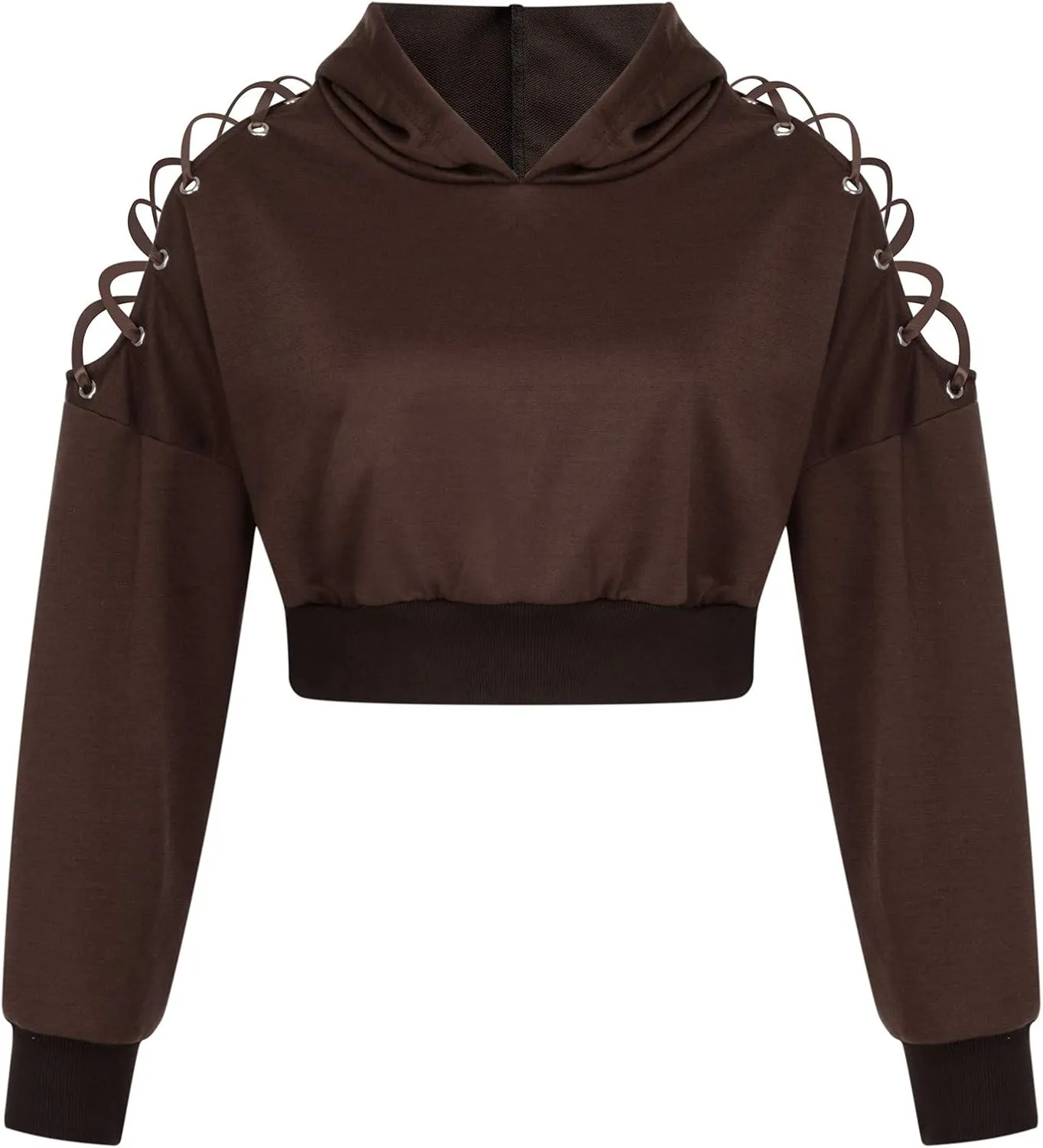 Women's Cute Ear Hoodies Sweatshirts Dark Gothic Clothes Sexy Bandage Crop Hooded Pullover Long Sleeve Hoodie Sweater