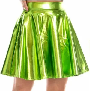 Womens Dance Mini Skirt Fashion Elastic High Waisted Pleated Y2K Swing Skirt for Evening Party Club Costume Outfits
