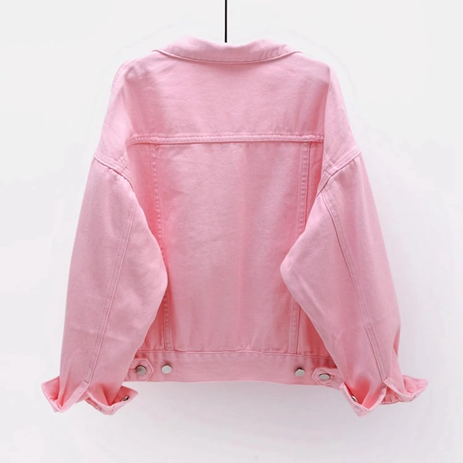 Women's Denim Jacket Button Down Fashion Casual Denim Jacket Stretchy Long Sleeve Jean Jackets with Pockets
