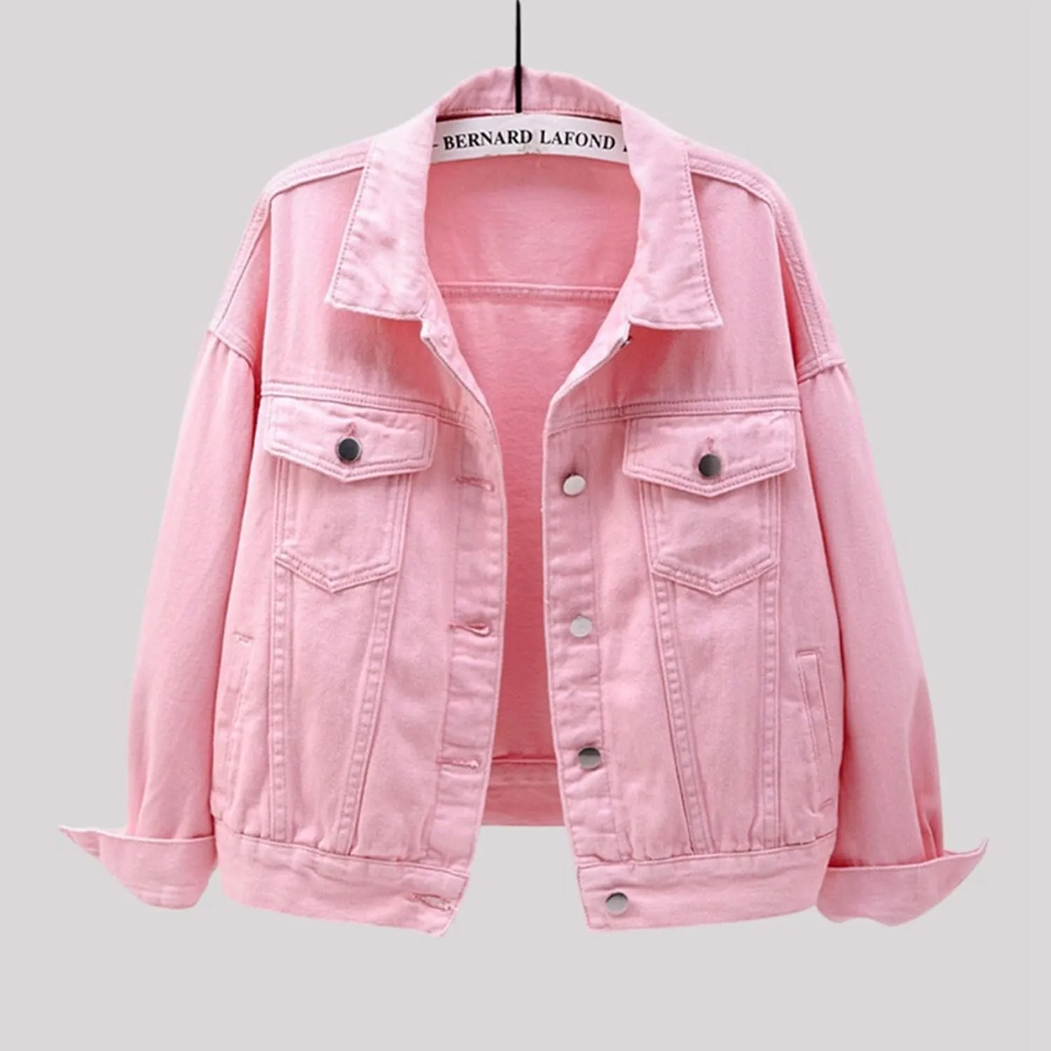 Women's Denim Jacket Button Down Fashion Casual Denim Jacket Stretchy Long Sleeve Jean Jackets with Pockets