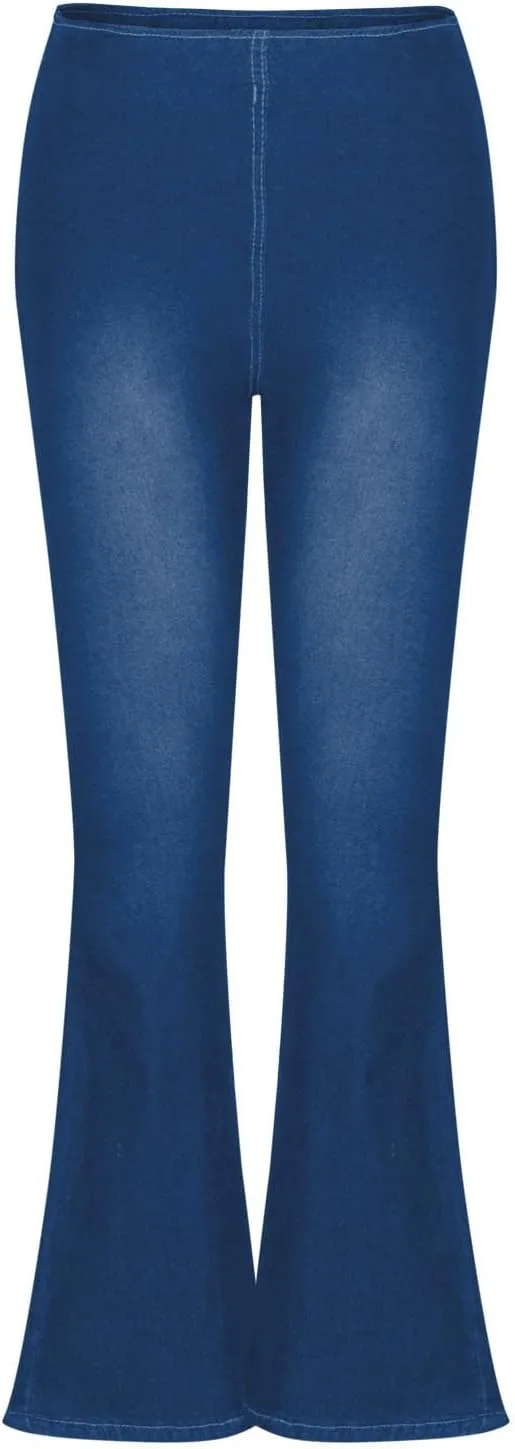 Womens Denim Jean Flared Stretch Bootcut Jeans Ladies Skinny Fit Jeans Flare Jean Pants Comfy Casual Cotton Trouser