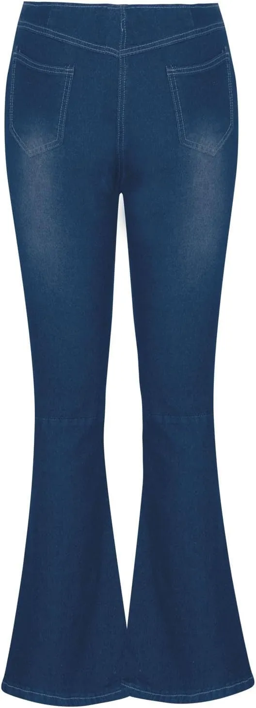 Womens Denim Jean Flared Stretch Bootcut Jeans Ladies Skinny Fit Jeans Flare Jean Pants Comfy Casual Cotton Trouser