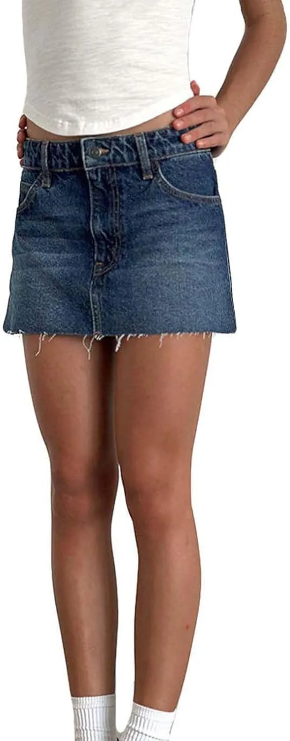 Womens Denim Mini Skirt Raw Hem Plain Jean Short Skirt Slim Fit Aline Button Front Straight Bodycon Cargo Skirt