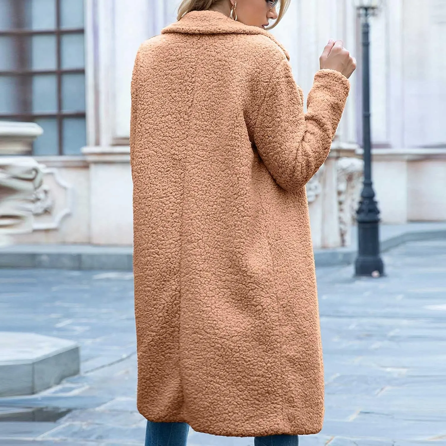 Womens Elegant Cardigan Double Breasted Wool Blend Jacket Winters Over Coats Warm Long Peacoat