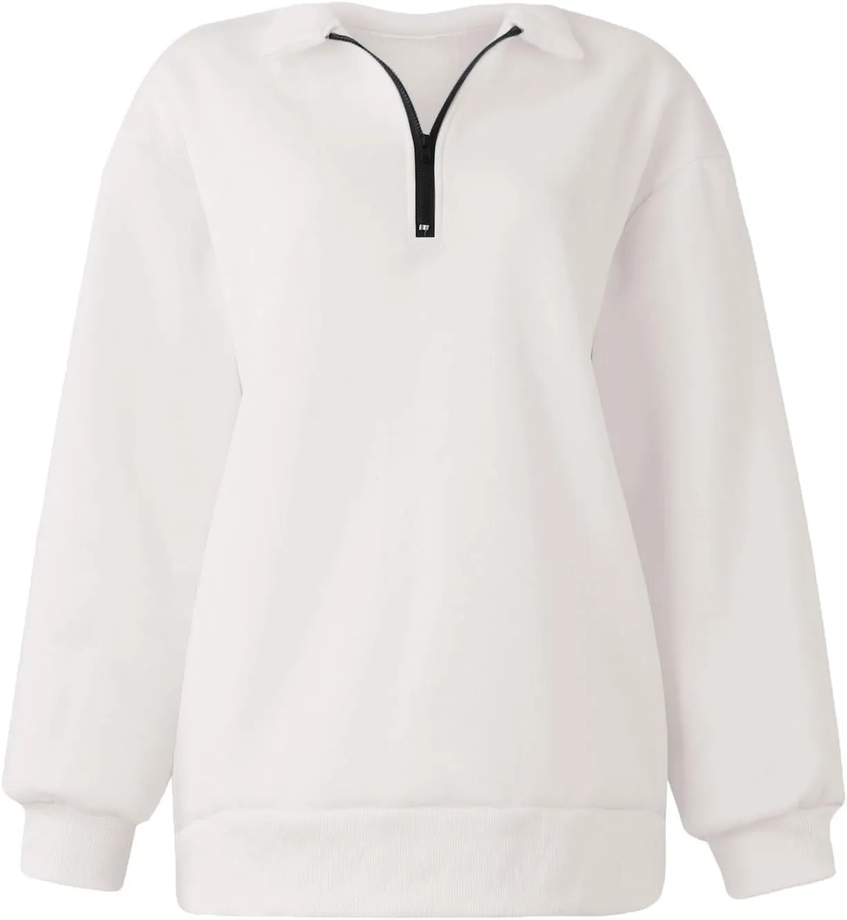 Women's Fall Fashion Long Sleeve Solid Color Zipper Sweatshirt Stretch Sweatshirt Top