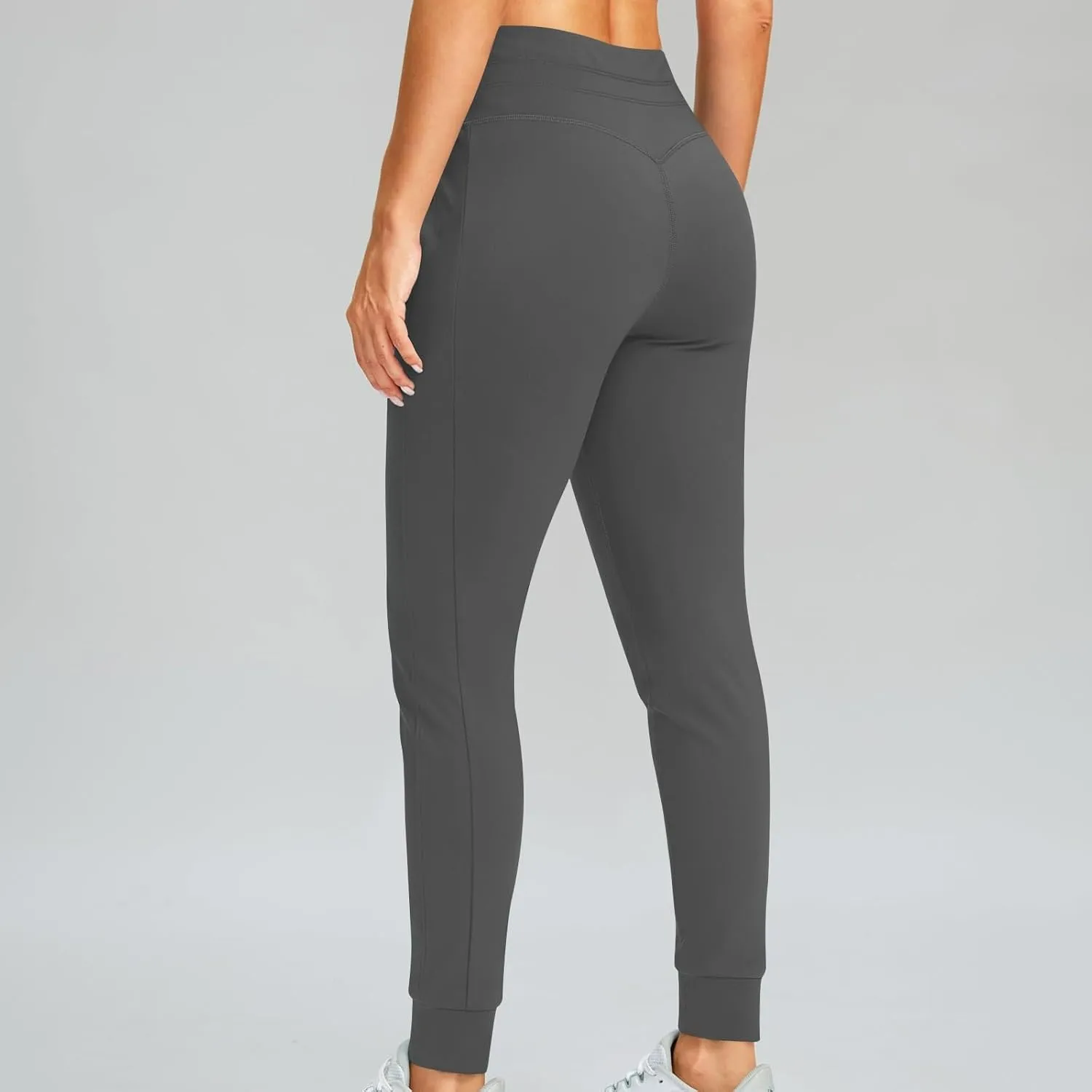 Womens Fleece Lined Athletic Joggers High Waisted Winter Warm Thermal Sweatpants Workout Lounge Pants Pockets