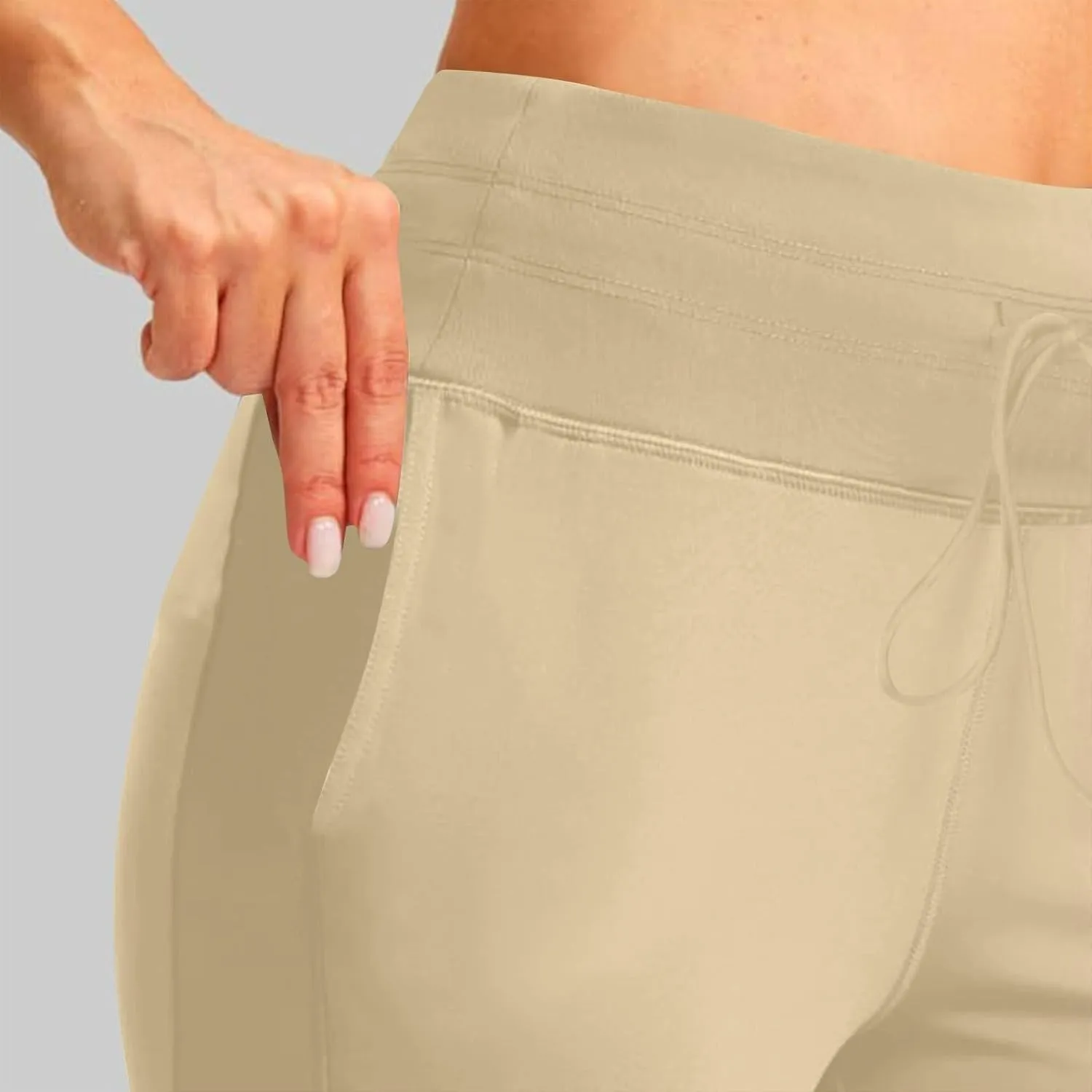 Womens Fleece Lined Athletic Joggers High Waisted Winter Warm Thermal Sweatpants Workout Lounge Pants Pockets