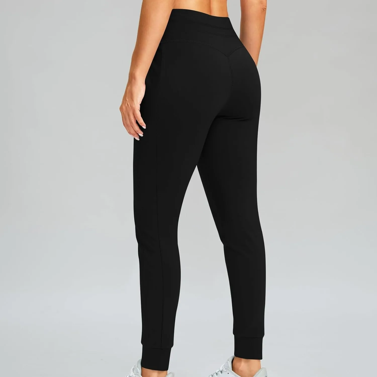 Womens Fleece Lined Athletic Joggers High Waisted Winter Warm Thermal Sweatpants Workout Lounge Pants Pockets