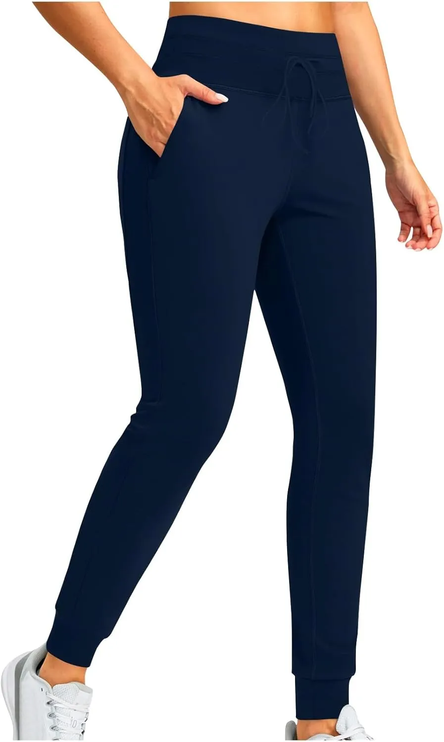 Womens Fleece Lined Athletic Joggers High Waisted Winter Warm Thermal Sweatpants Workout Lounge Pants Pockets