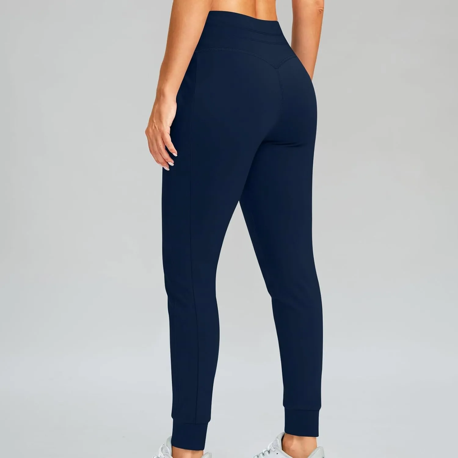 Womens Fleece Lined Athletic Joggers High Waisted Winter Warm Thermal Sweatpants Workout Lounge Pants Pockets