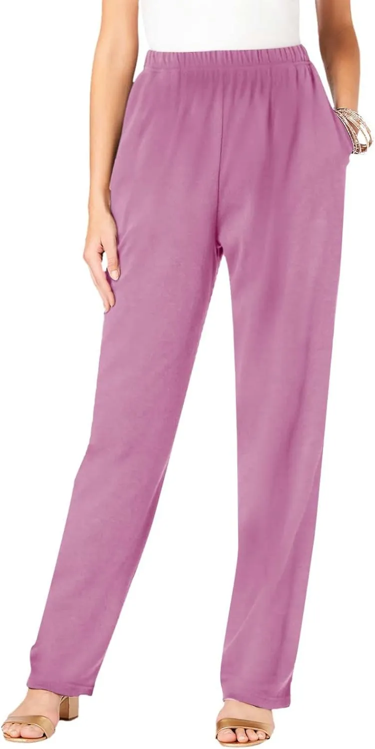 Women's Fleece Lined Joggers 2023 High Waisted Warm Sherpa Lined Athletic Sweatpants Wide Straight Leg Workout Pants