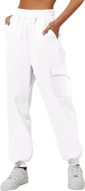 Women's Fleece Lined Joggers Water Resistant High Waisted Sweatpants Winter Warm Pant Thermal Running Hiking Pants