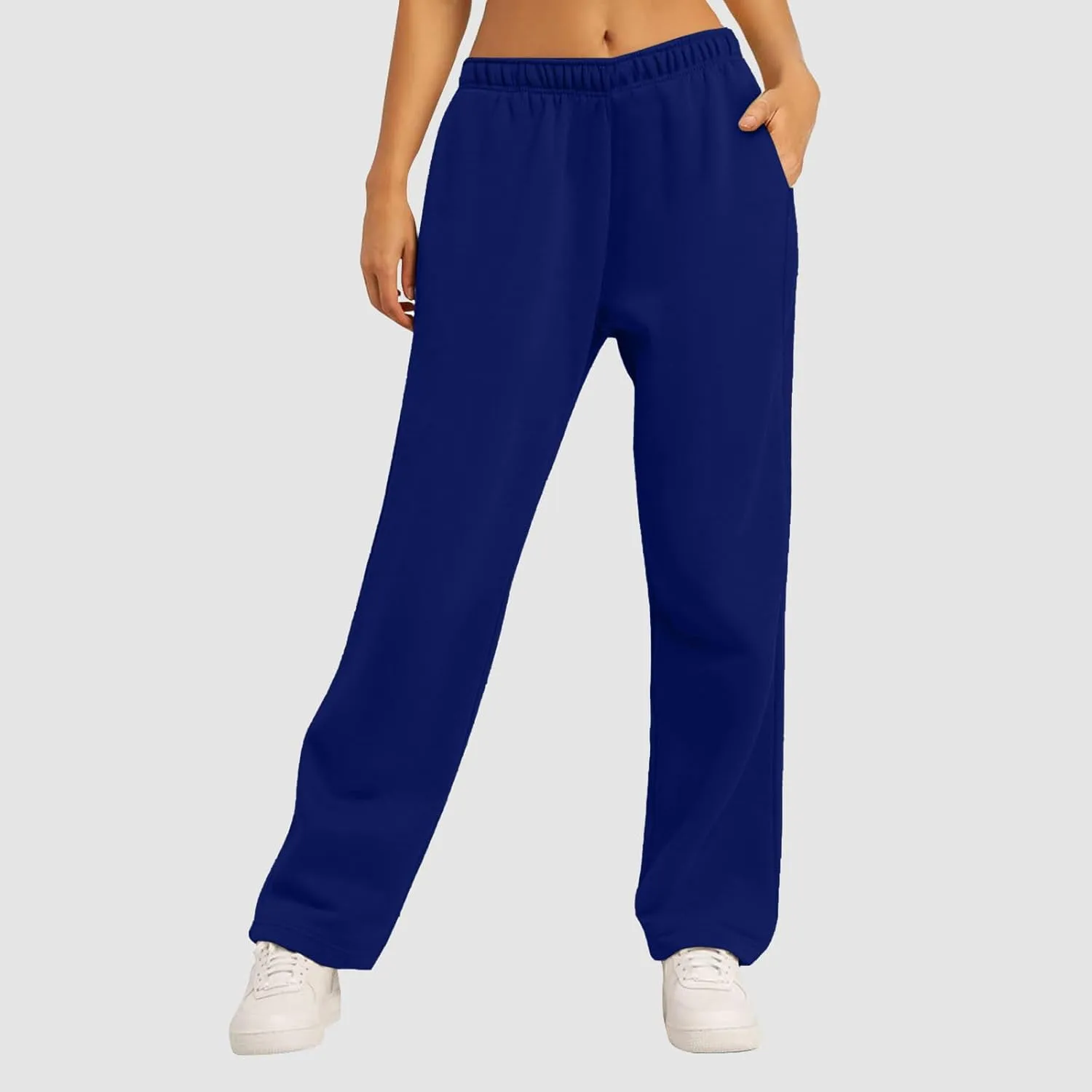Women's Fleece Lined Wide Leg Sweatpants Baggy Tall Athletic Straight Leg Track Pants Cozy Yoga Loose Fit Solid 2025