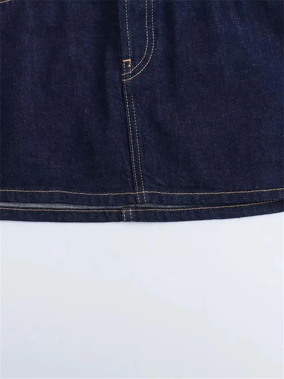 Women's Front Zipper A-Line Mini Jeans Skirts Vintage Mid Waist Chic Denim Skirts